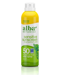 Alba Botanica Sensitive Sunscreen SPF50 Fragrance Free Clear Spray 171g