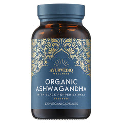 Ayurvediq Wellness Organic Ashwagandha with Black Pepper Extract 120's