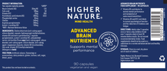 Higher Nature Advanced Brain Nutrients (formerly Brain Nutrients) 90's