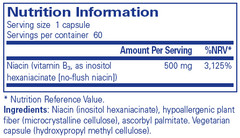 Pure Encapsulations Niacitol 500mg 60's