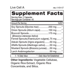 Live Cell Sprouted Food Supplement for Type A 90's