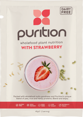 Purition Wholefood Nutrition With Strawberry DAIRY FREE CASE 8 x 40g