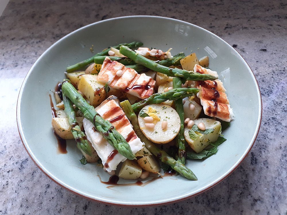 New Potato, Lemon, Mint and Halloumi salad
