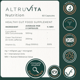 Altruvita Healthy Gut Curcumin + Green Tea + Vitamin D3 60s