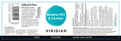 Viridian Betaine HCL & Gentian 90s