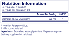 Pure Encapsulations Bromelain 2,400 500mg 60s