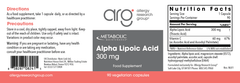Allergy Research MM Alpha Lipoic Acid 300mg 90s