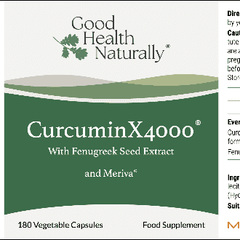 Good Health Naturally CurcuminX4000 With Fenugreek Seed Extract 180s
