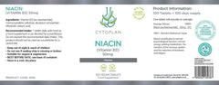 Cytoplan Niacin (Vitamin B3) 50mg 100s