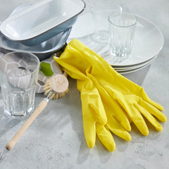 ecoLiving Natural Latex Rubber Gloves Medium