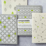 ecoLiving Compostable Sponge Cloths Cross, Leaf, Cube + Constellation (4 Pack)