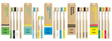 F.E.T.E Bamboo Toothbrushes Purely Natural Set of 4 Medium Bristles