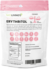 NKD LIVING 100% Natural Erythritol Natural Icing Sugar Alternative 1kg (Powdered)