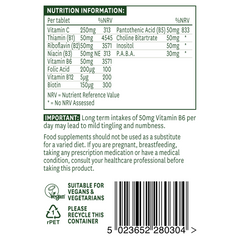 Natures Aid Vitamin B Complex 50 + C (High Potency) Time Release 30's