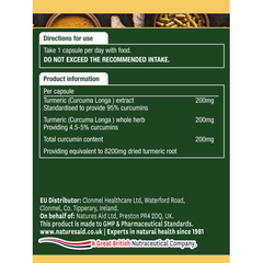 Natures Aid Turmeric (High Potency) 8200mg 60's