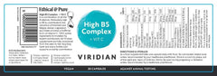 Viridian High B5 Complex + Vit C 30s