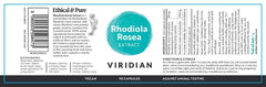 Viridian Rhodiola Rosea Extract 90s