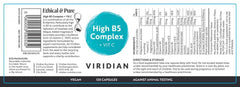 Viridian High B5 Complex + Vit C 120s