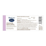 BioCare Vitamin D3 Spray 1000iu 15ml