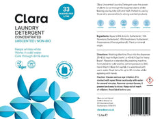 Clara Laundry Detergent Concentrated Unscented/Non-Bio 1L