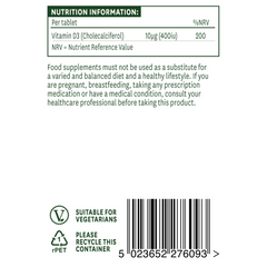 Natures Aid Vitamin D3 (Daily Strength) 400iu 90's