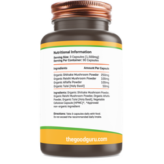 the Good guru Organic Vitamin D Shiitake & Reishi Mushroom Powder 90 Capsules