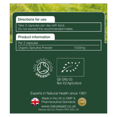 Natures Aid Organic Superfoods Spirulina 90's