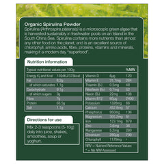 Natures Aid Organic Superfoods Spirulina Powder 150g