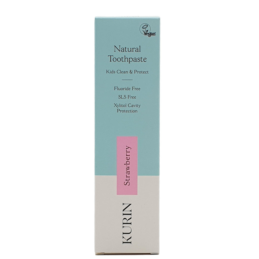 Kurr Toothpaste Natural Toothpaste Kids Clean & Protect Fluoride Free Strawberry 75ml ...