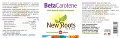 New Roots Herbal Beta-Carotene 90s