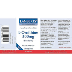 Lamberts L-Ornithine HCL 500mg 60s