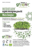 Teeny Greeny Microfarm Organic Microgreen Grow Kit 'Micro-Energise' (Kale, Pink Radish, Red Cabbage)