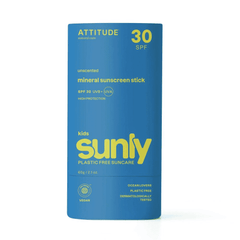 ATTITUDE 30 SPF Unscented Mineral Sunscreen Stick - Kids Sunly 60g