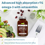 Igennus Pure & Essential Omega-3 Wild Fish Oil 1360mg EPA & DHA 1000mg & Astaxanthin 180s
