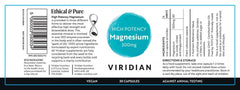 Viridian High Potency Magnesium 300mg 30s