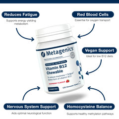 Metagenics Vitamin B12 Chewable Raspberry Flavour 120s (Formerly Nutri Adv. NUT-4404)