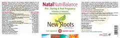 New Roots Herbal Natal Nutri Balance 90s