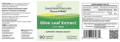 Good Health Naturally Olive Leaf Extract with Zinc 90s