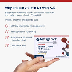 Metagenics Vitamin D3 with K2 Chewable 56s
