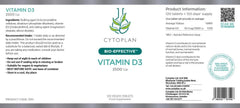 Cytoplan Vitamin D3 2500i.u. (Vegan) 120s