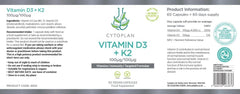 Cytoplan Vitamin D3 + K2 (Vegan) 60s