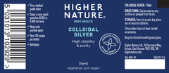 Higher Nature Colloidal Silver 15ml refillable bottle