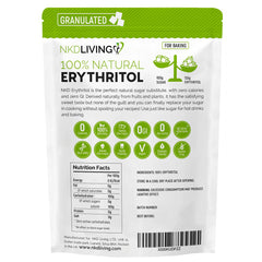 NKD LIVING 100% Natural Erythritol Natural Sugar Alternative 1kg (Granulated)