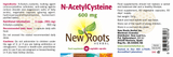 New Roots Herbal N-AcetylCysteine 600mg 60s
