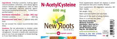 New Roots Herbal N-AcetylCysteine 600mg 60s