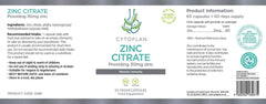 Cytoplan Zinc Citrate 30mg 60s