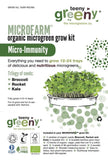 Teeny Greeny Microfarm Organic Microgreen Grow Kit 'Micro-Immunity' (Broccoli, Rocket, Kale)