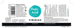 Viridian Folic Acid 400ug 90s
