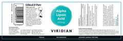 Viridian Alpha Lipoic Acid 200mg 90s