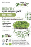 Teeny Greeny Microfarm Organic Microgreen Grow Kit 'Micro-Vitality' (Purple Radish, Broccoli, Red Cabbage)